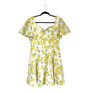 🆕 Two Sisters the Label Yellow White Floral Eyelet Mini Dress 10